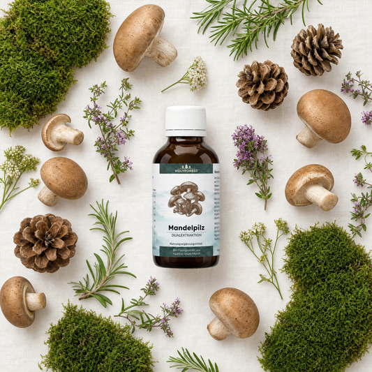 Mandelpilz Flat Lay