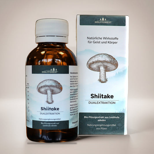 Bio Shiitake – Flasche und Faltschachtel