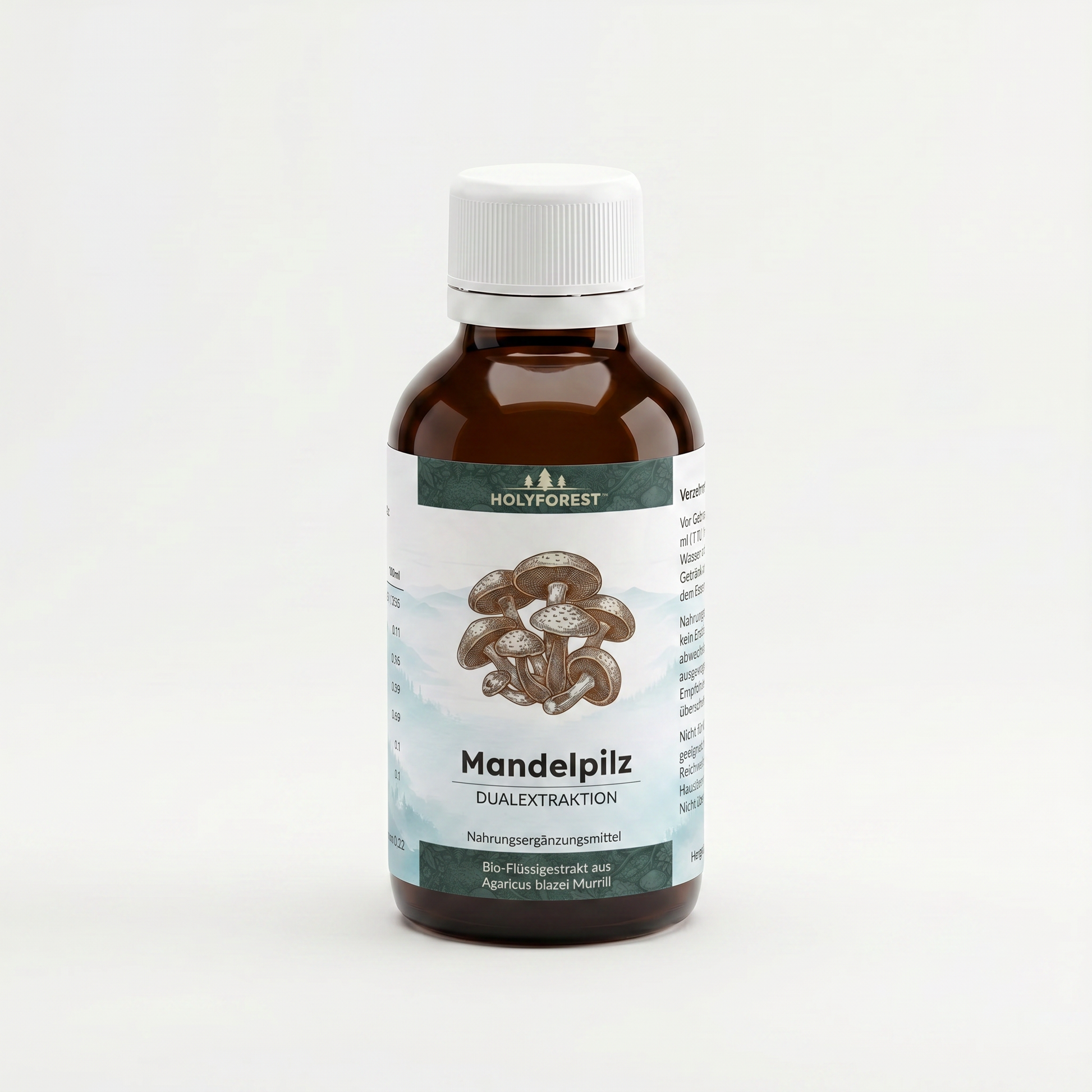 Bio Mandelpilz Flüssigextrakt Dualextraktion – Holyforest