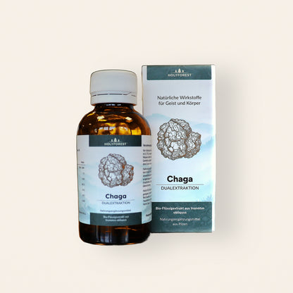 Bio Chaga – Flasche und Faltschachtel