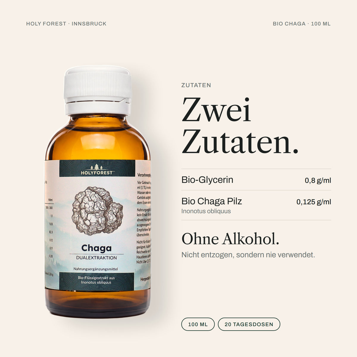 Bio Chaga – Zutaten laut Etikett