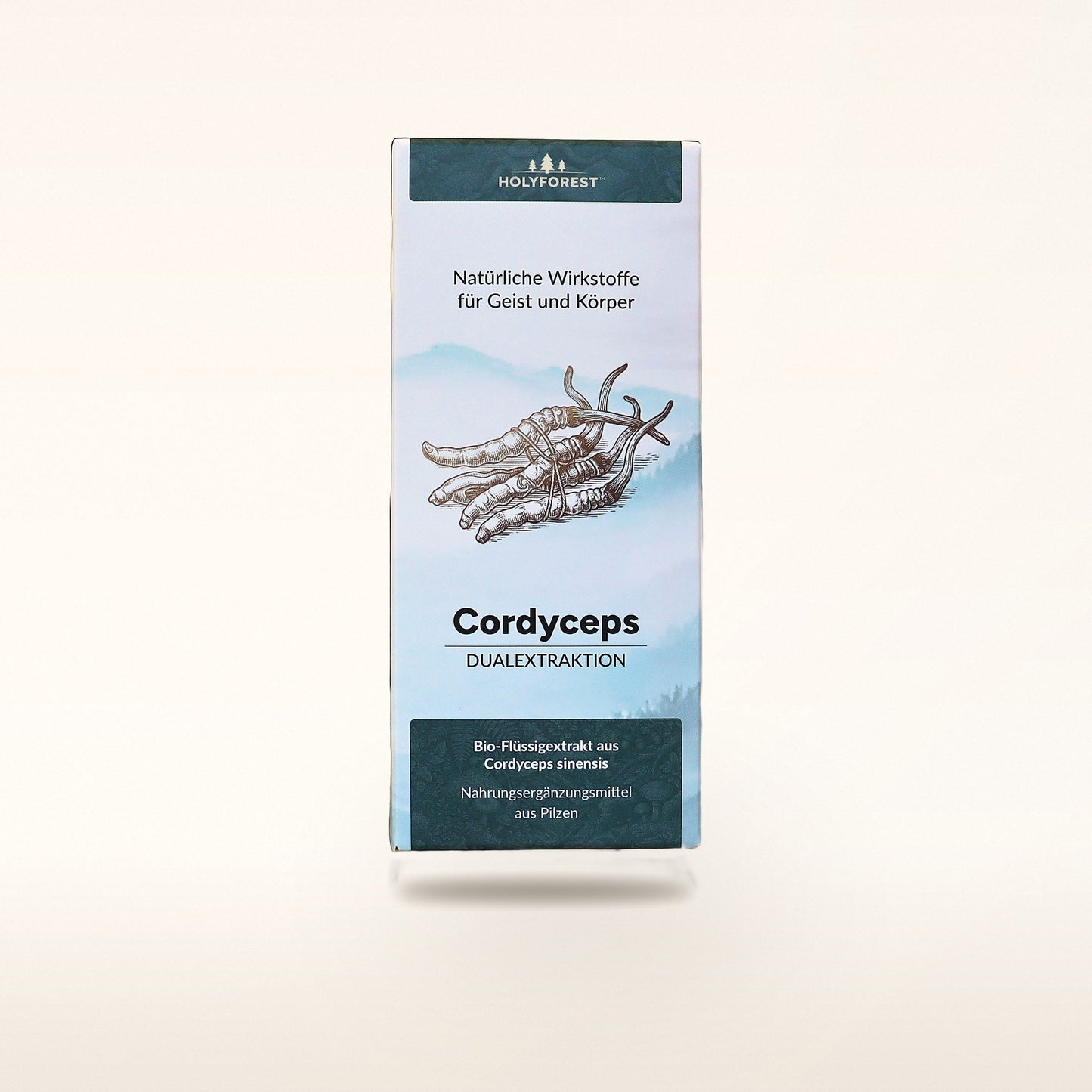 Bio Cordyceps – Faltschachtel, Vorderseite