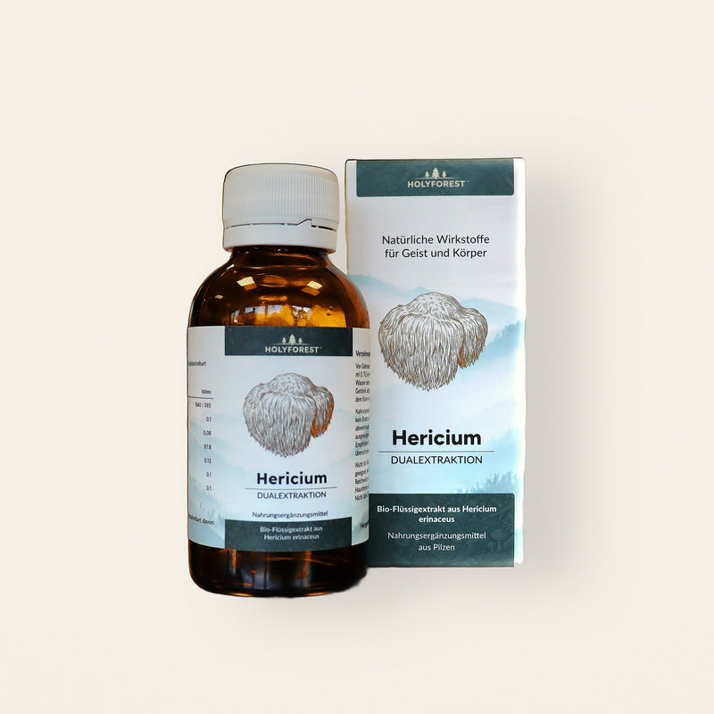 Bio Hericium – Flasche und Faltschachtel