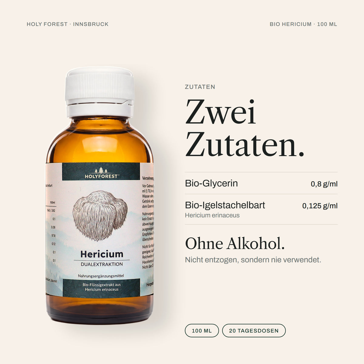 Bio Hericium – Zutaten laut Etikett