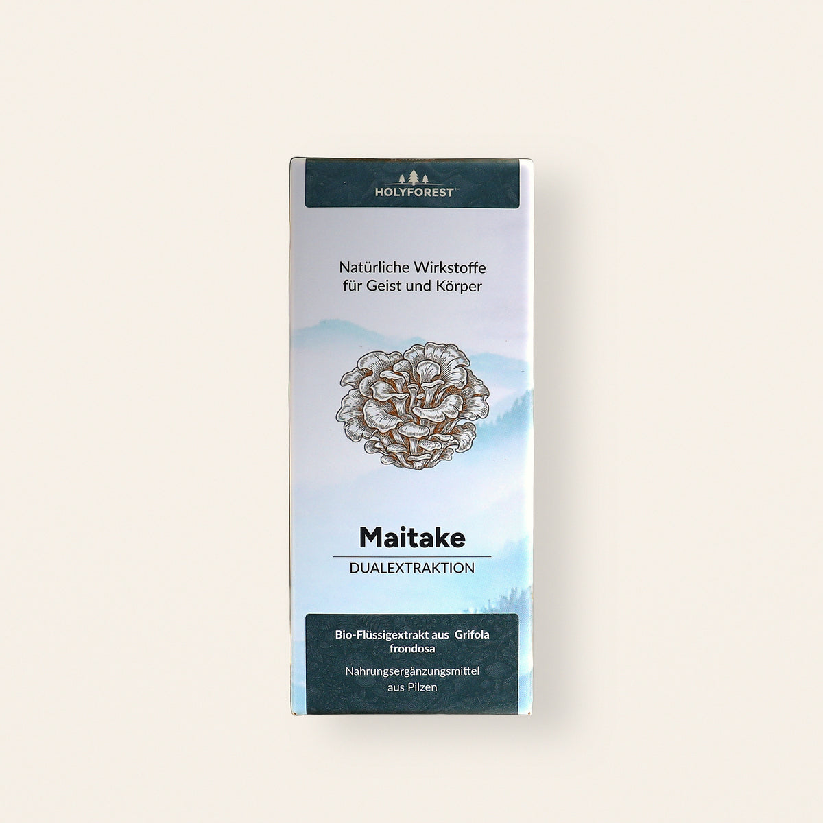 Bio Maitake – Faltschachtel, Vorderseite