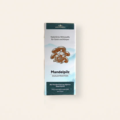 Bio Mandelpilz – Faltschachtel, Vorderseite
