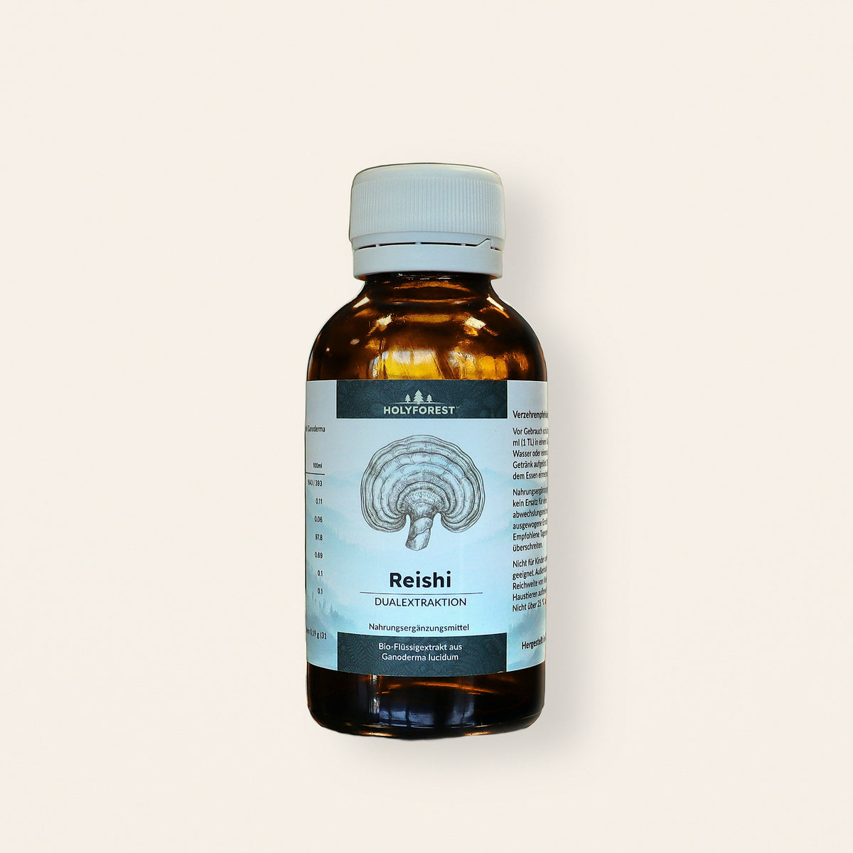 Bio Reishi – Glasflasche mit Etikett
