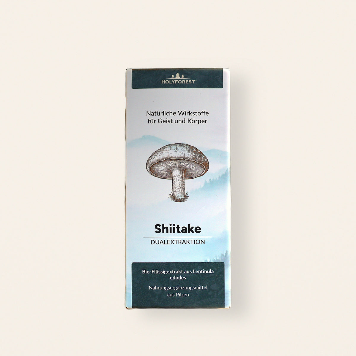 Bio Shiitake – Faltschachtel, Vorderseite
