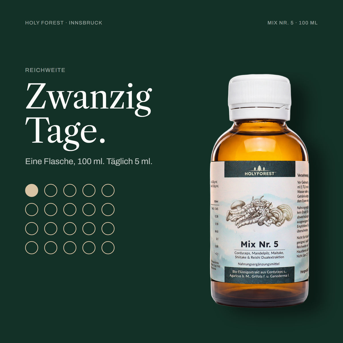 Mix Nr. 5 – eine Flasche reicht für 20 Tage