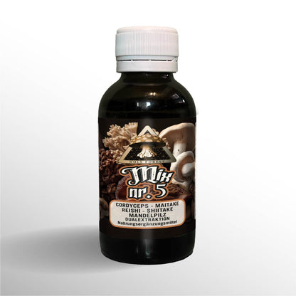 Mix Nr. 5 – Bio Cordyceps, Mandel­pilz, Maitake, Shiitake & Reishi