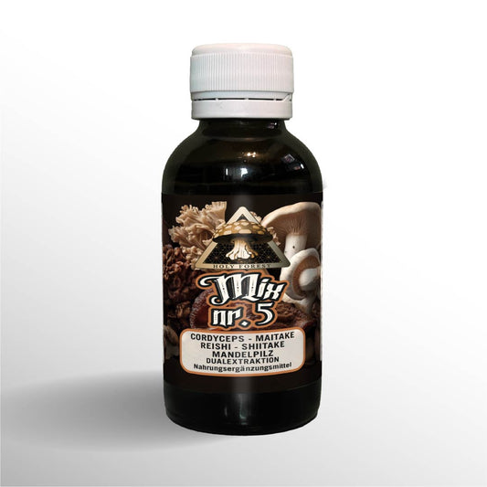 Mix Nr. 5 – Bio Cordyceps, Mandel­pilz, Maitake, Shiitake & Reishi